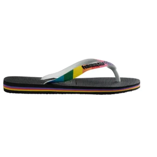 Havaianas - Men's Top Pride Strap Flip Flop Sandals - Black with Rainbow Strap image {3}
