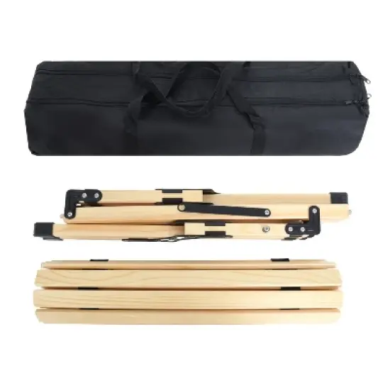 PAGED Small Size Portable Dining Table Modern Wooden Patio Folding Table with X-Frame for Indoor and Outdoor image {3}