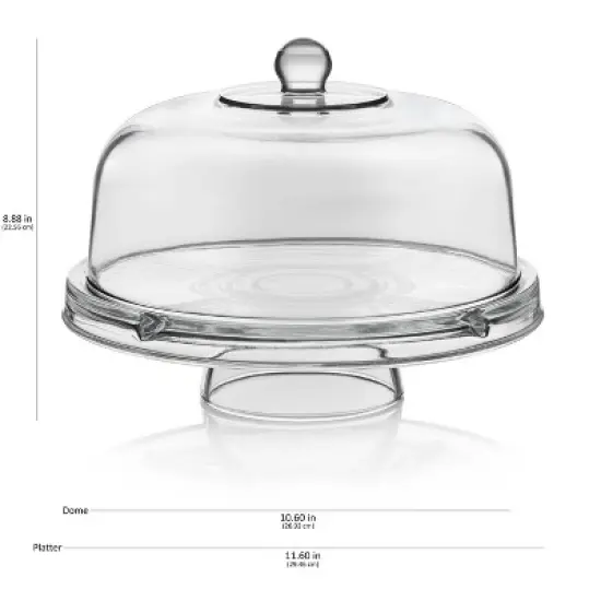 Libbey Selene 6 in 1 Multiuse Glass Server, Punch Bowl, Chip and Dip Bowl, Cake Stand image {7}