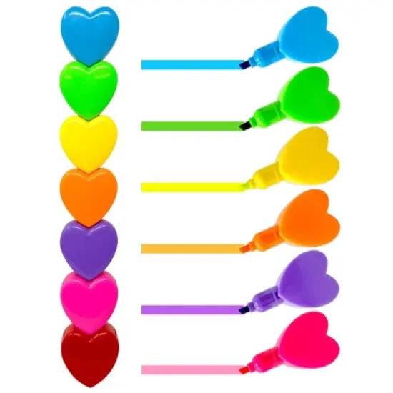 Wrapables Mini Stackable Highlighters, Cute Multi-color Markers, Hearts image {6}