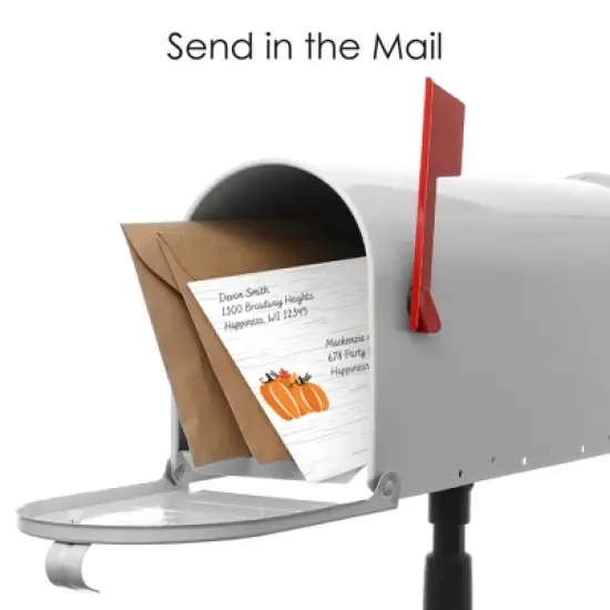 Big Dot of Happiness Fall Pumpkin - Fill-In Cards - Halloween or Thanksgiving Party Fold and Send Invitations - Set of 8 image {6}