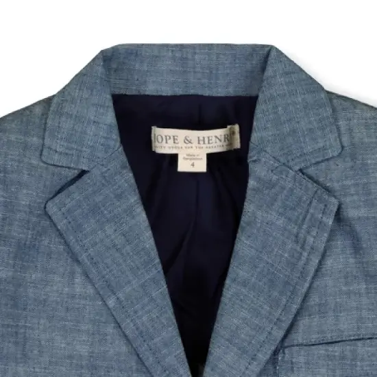 Hope & Henry Boys' Chambray Suit Jacket, Infant image {1}