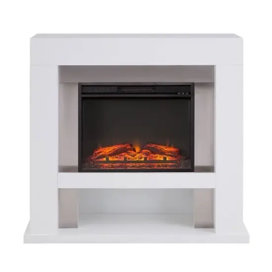 Lockman Stainless Steel Fireplace White - Aiden Lane image {14}