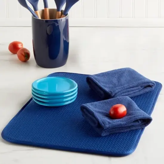 The Lakeside Collection Navy Kitchen Collection - Drying Mat image {2}