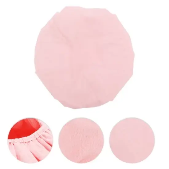 Unique Bargains Women Portable Stripe Shower Cap Pink 1 Pc image {2}