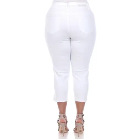 Women's Plus Size Capri Jeans - White Mark image {3}