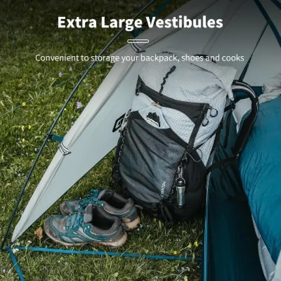 Acoinel Ultralight Backpacking Tent, 1-2 Person Tunnel Tent with Vestibule, Waterproof and Windproof for High-Altitude Camping image {2}