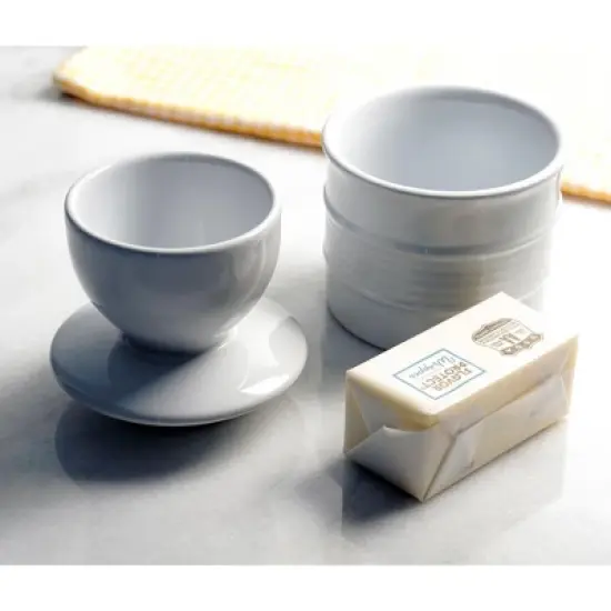 Rsvp Stoneware Butter Pot - White image {1}