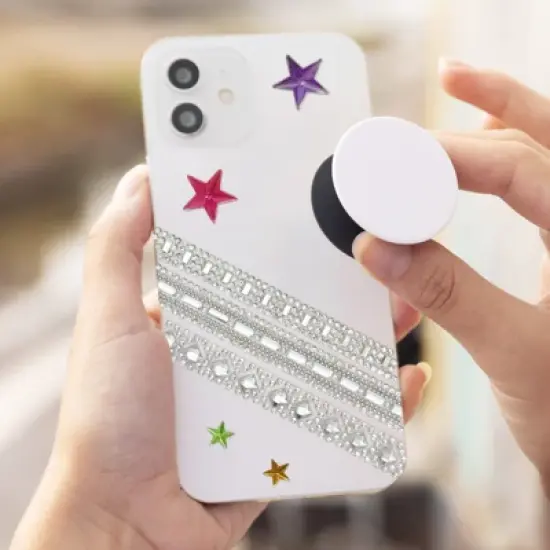 Wrapables 3 Yards Self Adhesive Crystal Rhinestone Ribbons, Diamond Bling Tape Strips Trim for DIY Crafts Wedding Party Decoration (3 Rolls), Silver image {6}