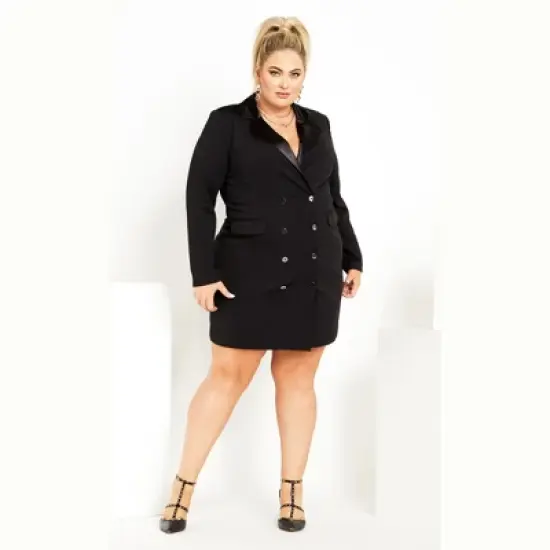 Women's Plus Size  Tuxedo Dress - black | CITY CHIC image {3}