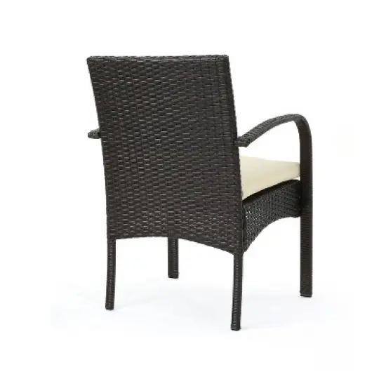 GDFStudio Dion Outdoor Wicker 5 Piece Dining Set with Cushions image {4}
