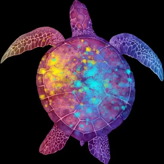 Women's Design By Humans Pink And Purple Watercolor Sea Turtle By Maryedenoa Racerback Tank Top image {1}
