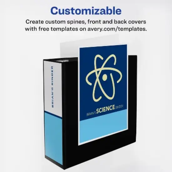Avery Heavy-Duty View 3 Ring Binders, 4" One Touch Slant Rings, 2 Black Binders (79874) image {6}