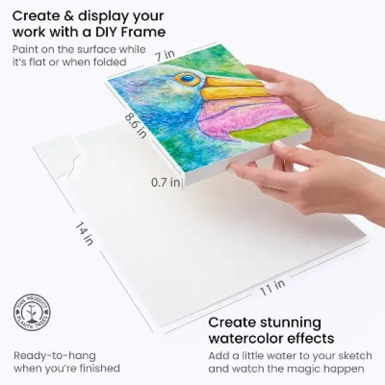 Arteza Watercolor Drawing Art Set, 48 Watercolor Pencils and 10 Foldable Canvas Paper Sheets image {3}