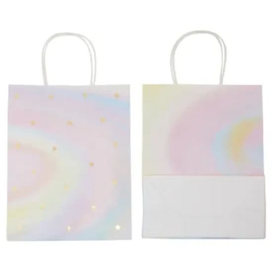 Blue Panda 24 Pack Pastel Tie Dye Medium Paper Gift Bags with Handles for Boutique, Small Business, Birthday Party Favors, 10x8x4 In image {6}