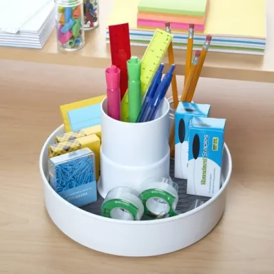 Copco 10-Inch Multi-Compartment Storage Turntable with Non-Skid Liner & Soft Base - 2-Section Divided Lazy Susan Organizer image {5}