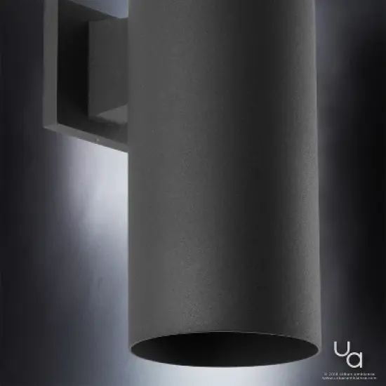 Urban Ambiance Luxury Contemporary Outdoor Wall Light,  18"H x 6"W,  Midnight Black Finish, UHP1066 image {4}