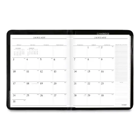 Executive Monthly Padfolio, 11 x 9, Black Cover, 13-Month: Jan 2026 to Jan 2027 image {1}