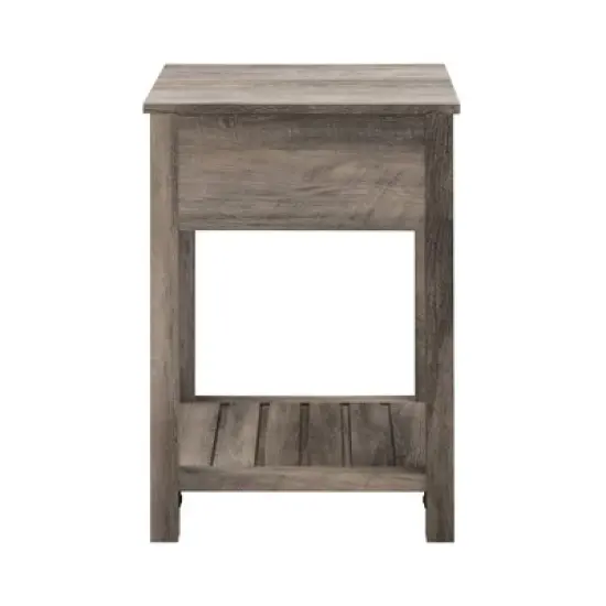 June Rustic Transitional Square Nightstand with Lower Shelf   - Saracina Home image {5}