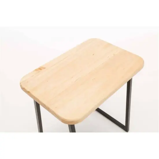 2pc Aero Desk Set Natural - Boraam: Compact, Mid-Century Modern, 36" Width, Metal Frame image {16}