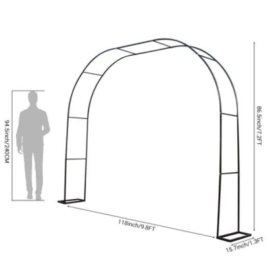 Metal Garden Arch Trellis , Weatherproof Arch Frame for Climbing Plants, Outdoor Indoor Arbor Archway for Decorations image {3}