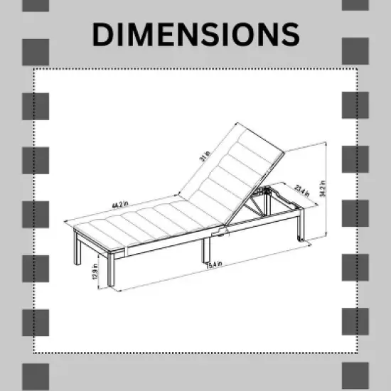 Amazonia 2pc Waikiki Eucalyptus Wood Outdoor Patio Chaise Lounge Set with Cushions Brown/Gray image {2}