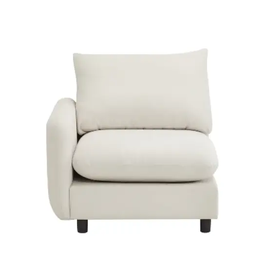 Christopher Knight Home Acker 3 Pieces Modern Upholstered Sectional Sofa Set, White image {3}
