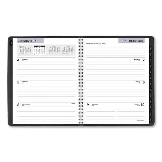 DayMinder Executive Weekly/Monthly Refillable Planner, 8.75 x 7, Black Cover, 12-Month (Jan to Dec): 2026 image {2}
