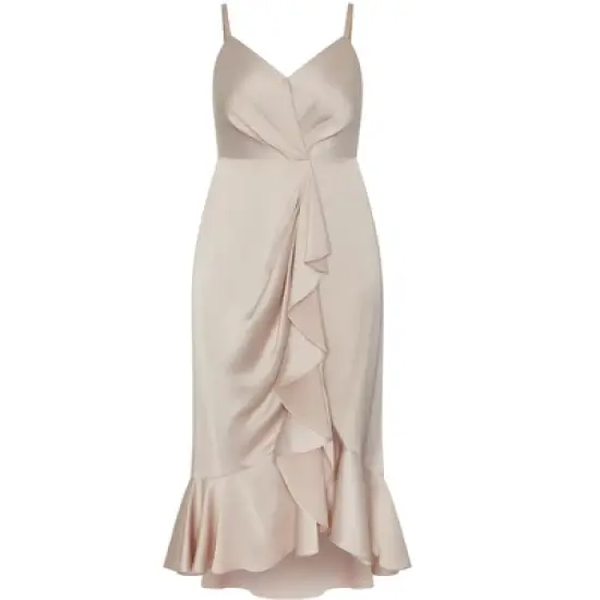 Women's Plus Size Bella Ruffle Maxi Dress - gardenia | CITY CHIC image {2}