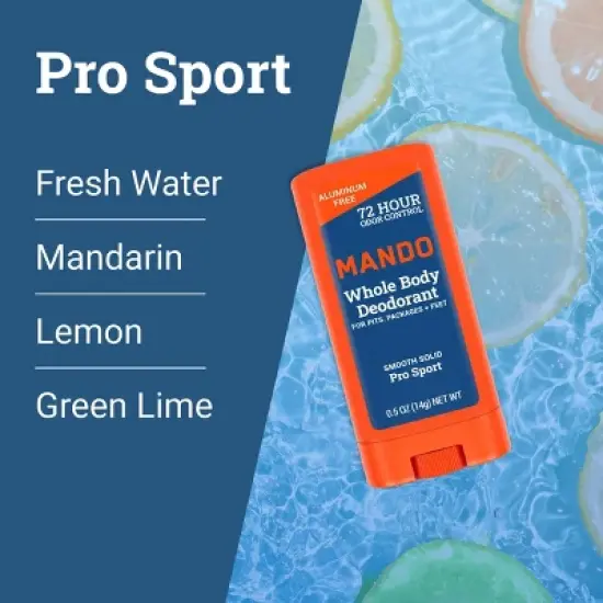 Mando Whole Body Men's Smooth Solid Deodorant Pro-Sport - Trial Size - Aluminum-Free 0.5oz image {7}
