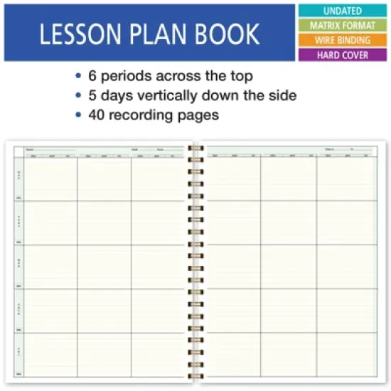 Elan Publishing Company W202FT - 33 Fashion Teacher Planner Set - BLACK FLORAL image {2}