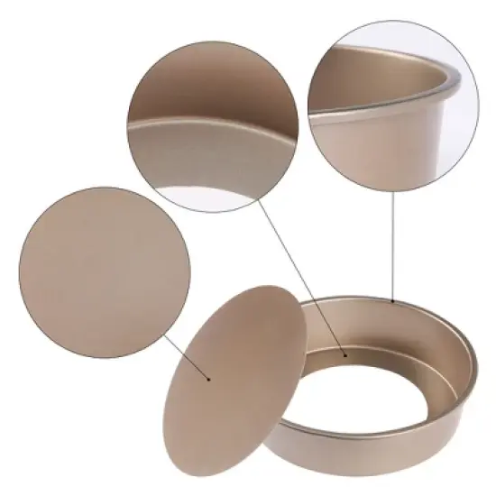 REGALWOVEN Carbon Steel Warp Resistant Cake Pan 3 Pcs image {2}