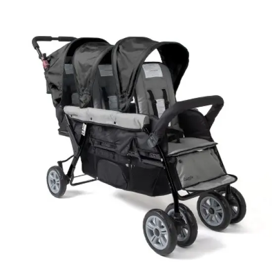 Gaggle by Foundations Compass 3 Seat Stroller, Lightweight Tandem Triple Stroller, Easy Fold, Black image {6}