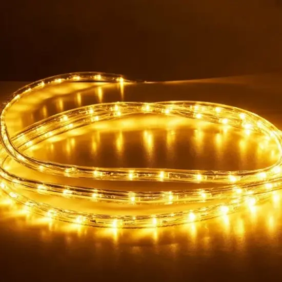 Costway 100' 2 Wire LED Rope Light Christmas Decorative Party In/Outdoor 110V Warm White image {6}