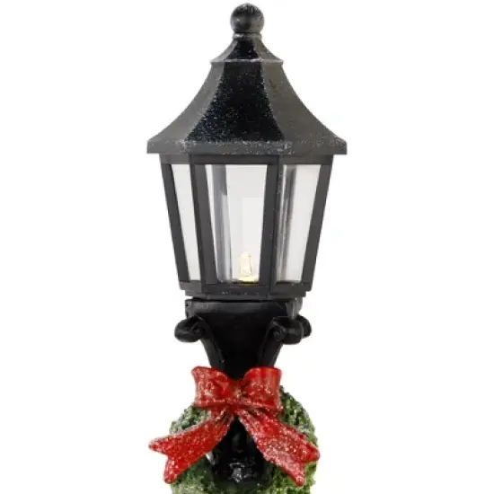 Northlight Glittered Snow Couple Under Lighted Street Lamp Christmas Decoration - 14" image {6}