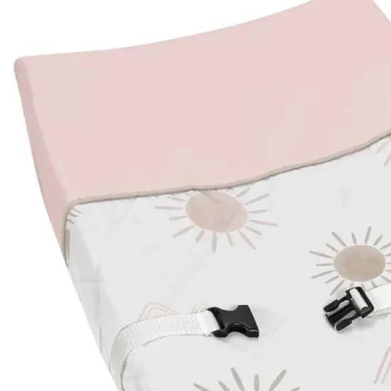 Sweet Jojo Designs Girl Changing Pad Cover Desert Sun Pink Mauve and Taupe image {2}