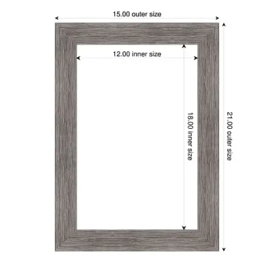 Amanti Art Pinstripe Plank Grey Narrow Framed Dry Erase Magnetic Board image {4}