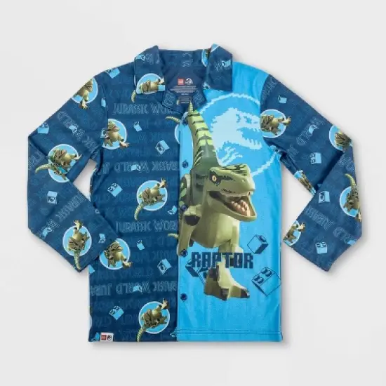 Boys' LEGO Jurassic World Coat Pajama Set - Blue image {1}