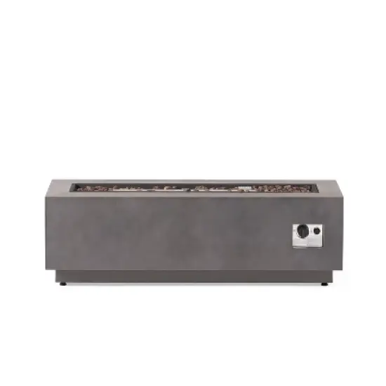 Wellington Outdoor 50000 BTU Rectangular Fire Pit with Concrete Finish - Christopher Knight Home image {6}