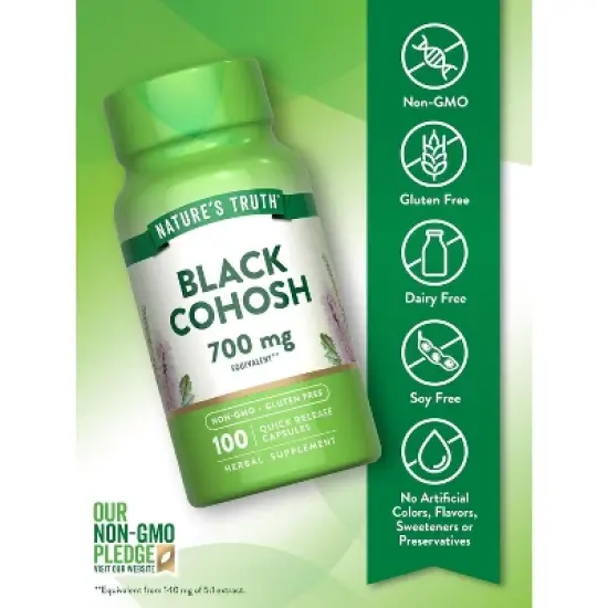 Nature's Truth Black Cohosh | 100 Capsules | Root Extract | Non-GMO & Gluten Free Supplement image {2}