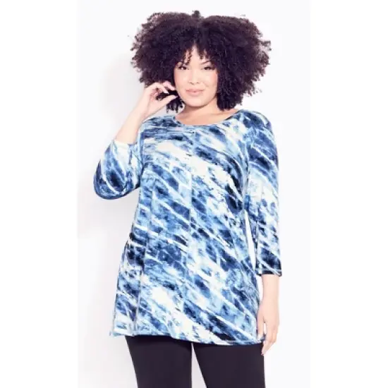 Women's Plus Size Relax Back Tunic - navy  | AVENUE LEISURE image {3}
