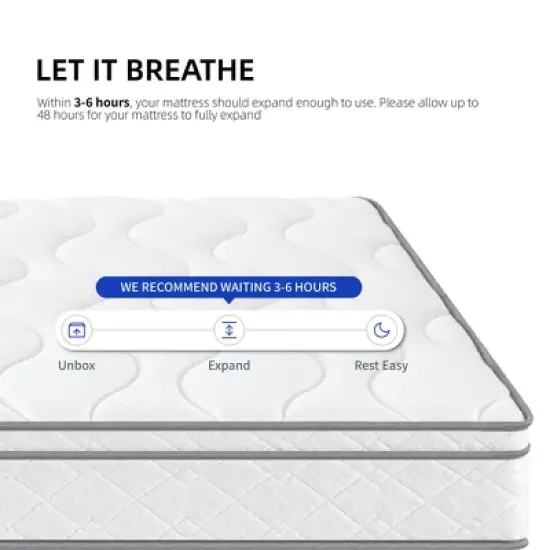 Rbied Memory Foam Mattress, 10 Inch Hybrid Mattress with Gel Memory Foam, Dust-proof and Anti-allergic Safety Material image {7}