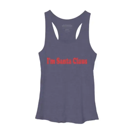 Women's Design By Humans Christmas I'm Santa Claus Text By BenX Racerback Tank Top image {4}