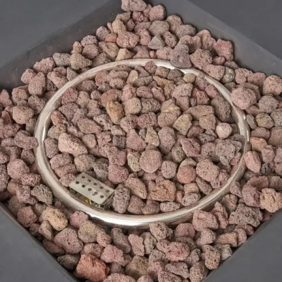 GDFStudio Hearth Outdoor 40,000 BTU Lightweight Concrete Square Fire Pit Table image {5}