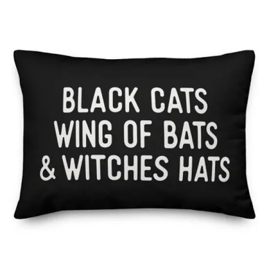 Creative Products Black Cats Wing of Bats & Witches Hats 14x20 Indoor / Outdoor Pillow image {2}