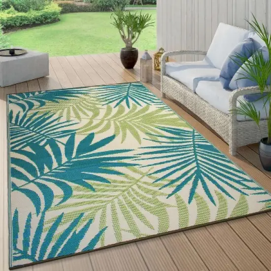 World Rug Gallery Floral Modern Reversible Plastic Outdoor Rugs image {8}