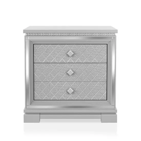 3pc Queen Tenaya Bed with 2 Nightstands Set Silver/Gray - HOMES: Inside + Out image {12}