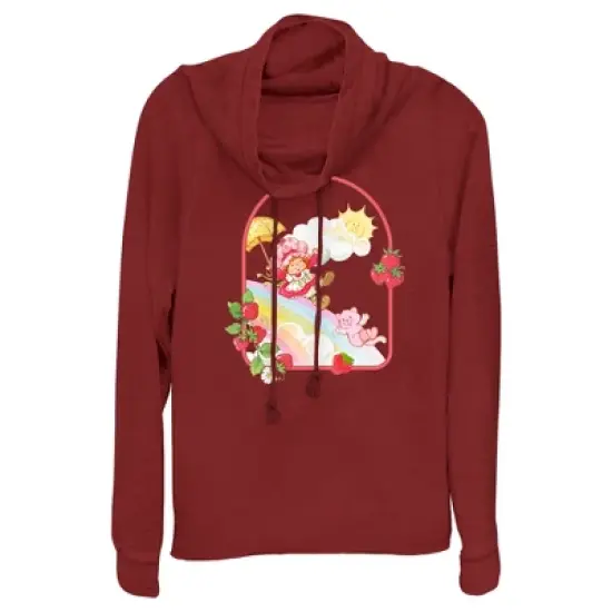 Junior's Strawberry Shortcake Rainbow Slide Adventure Cowl Neck Sweatshirt image {2}