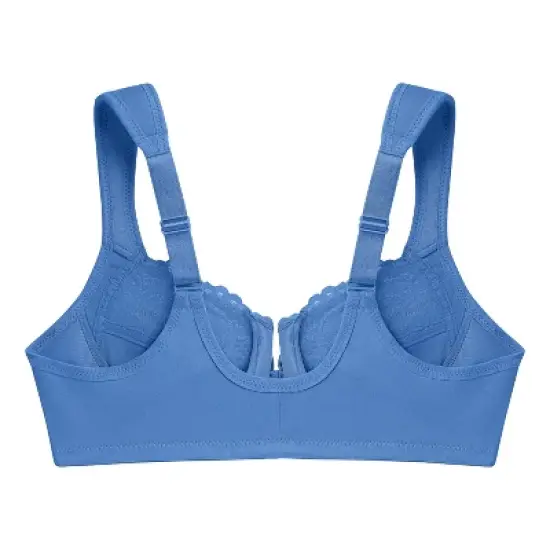 Glamorise Womens WonderWire Front-Closure Underwire Bra 1245 Blue image {4}