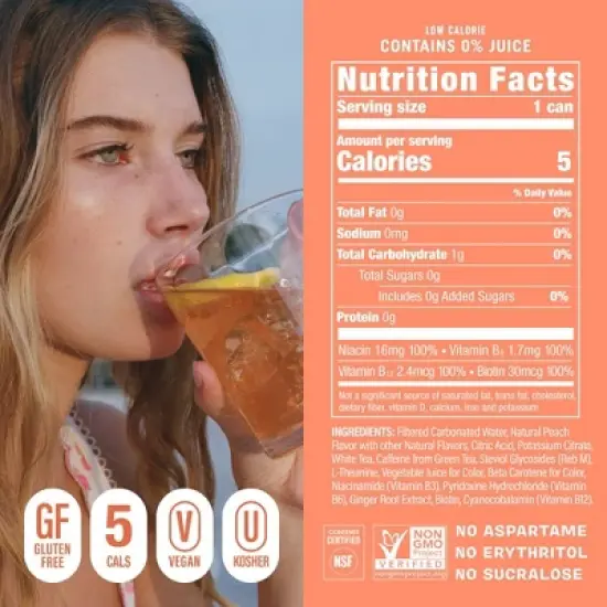 Gorgie Peach Tea Energy Drink - 12 fl oz Can image {10}